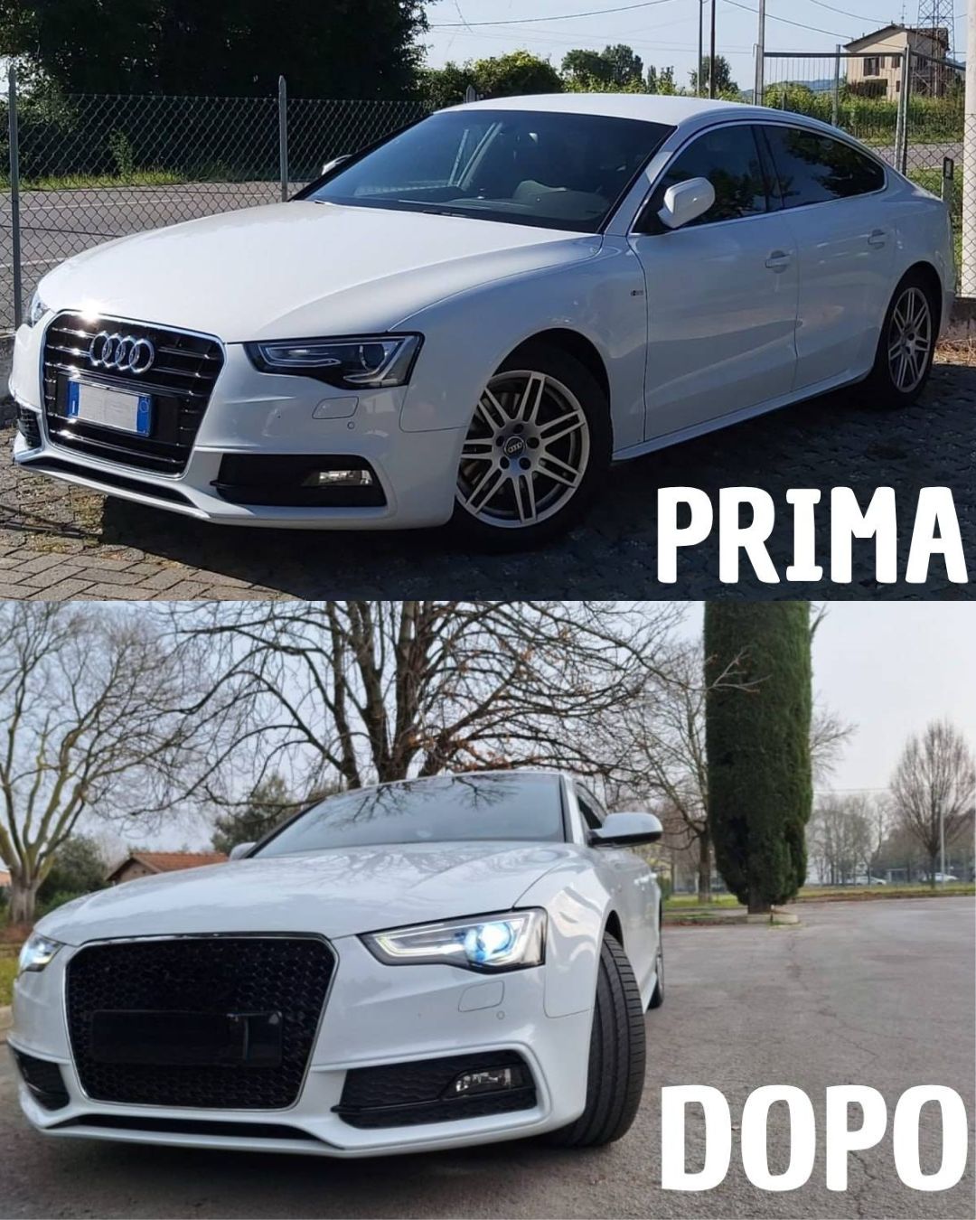 GRIGLIA ADATTA PER AUDI A5 2012-2015 LOOK RS5 BORDO CROMATO DESIGN SPORTIVO
