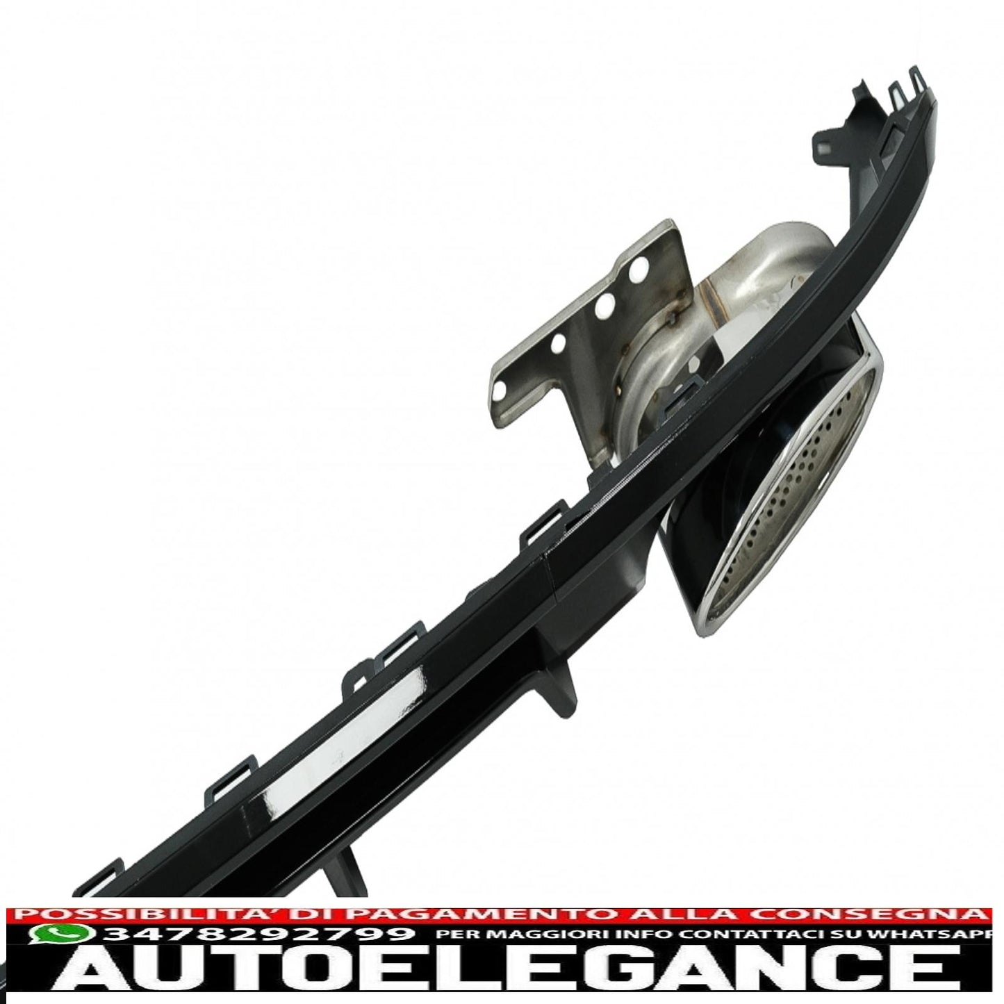 Diffusore e terminali di scarico per paraurti posteriore adatti per audi a6 c8 4k avant berlina (2018-up) rs6 design pianoforte nero