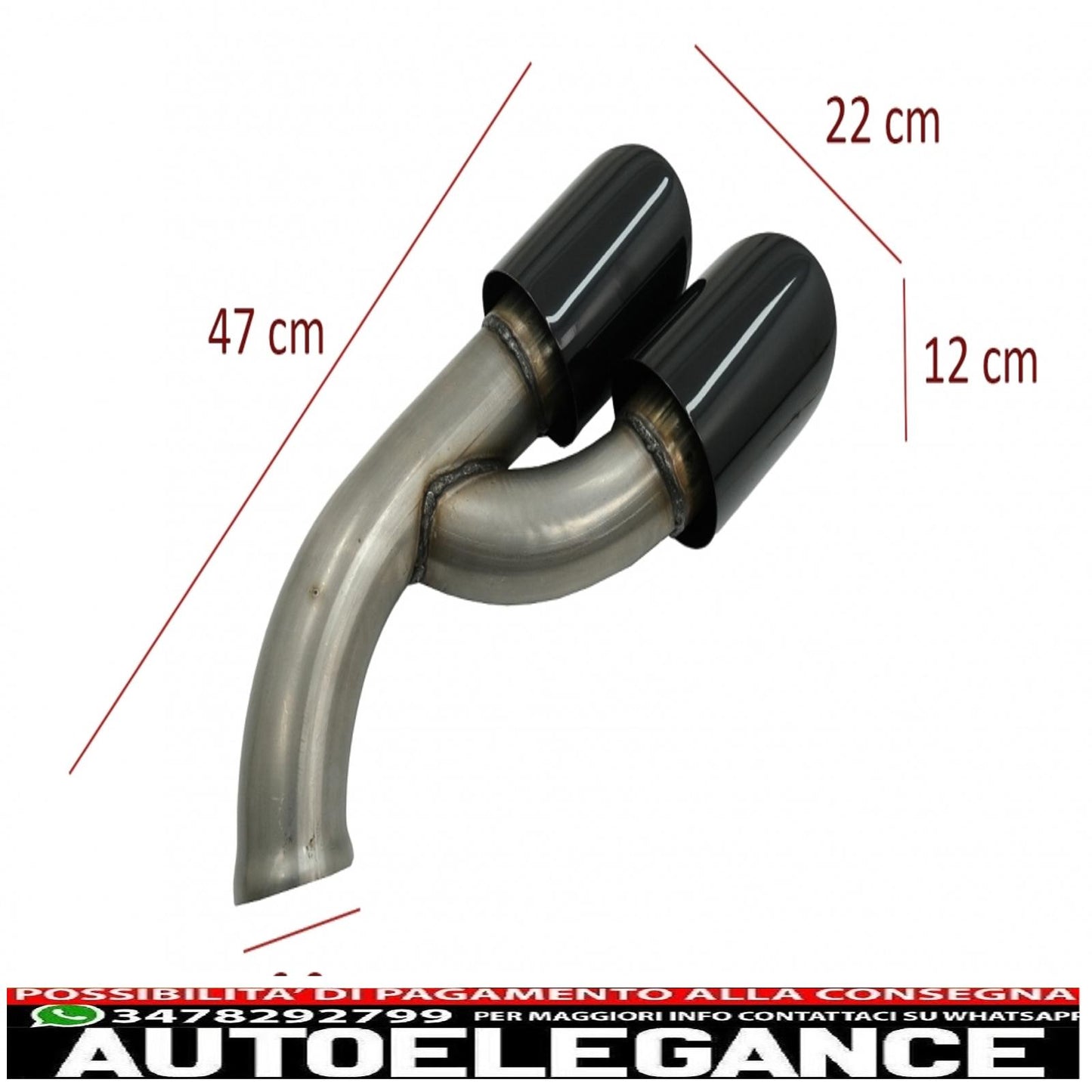 Exhaust pipes suitable for porsche cayenne 92a facelift (10/2014-2017) gts design piano black