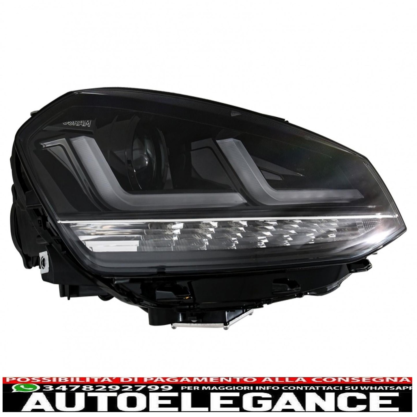 osram full led ledriving headlights suitable for vw golf 7 vii (2012-2017) black upgrade for xenon and halogen cars drl