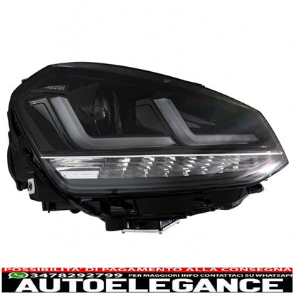 osram full led ledriving headlights suitable for vw golf 7 vii (2012-2017) black upgrade for xenon and halogen cars drl