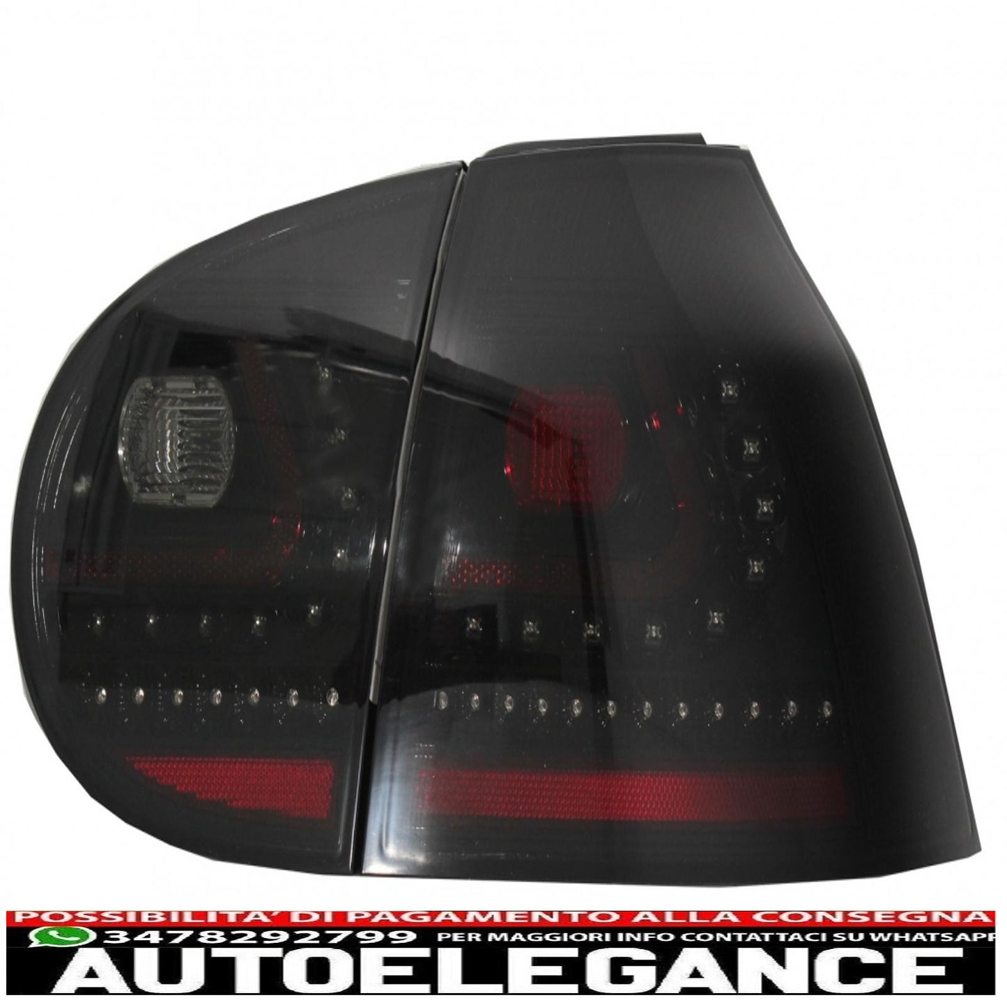 litec led rear lights suitable for vw golf 5 v (2004-2009) black/smoke with dynamic sequential turning light