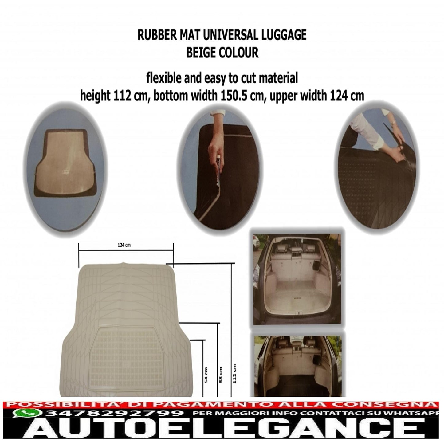 Universal adaptable beige trunk mat