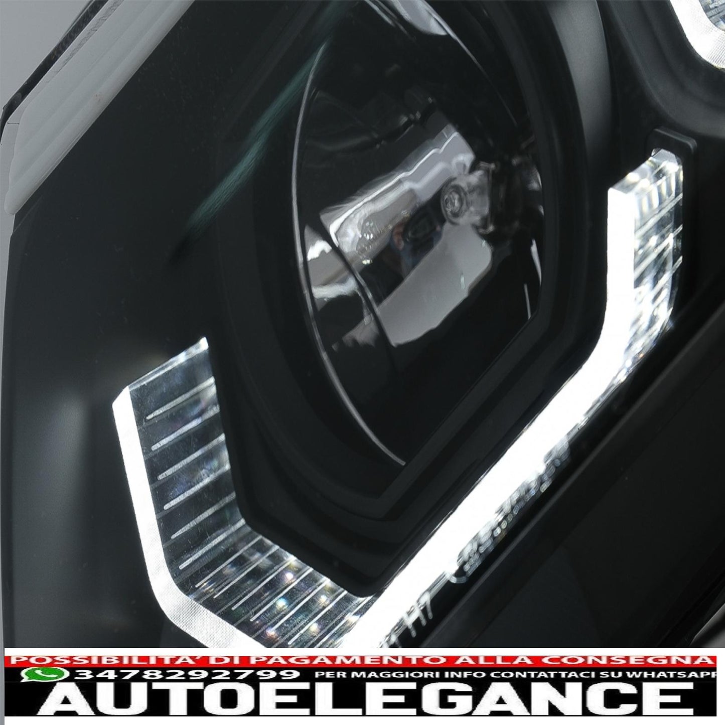 Fari anteriori angel eye 3d a led adatti per bmw serie 3 e90 limousine e91 touring (03.2005-08.2008) guida a sinistra nera