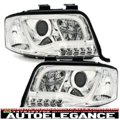 headlights suitable for audi a6 4b restyling 01-04 chrome 