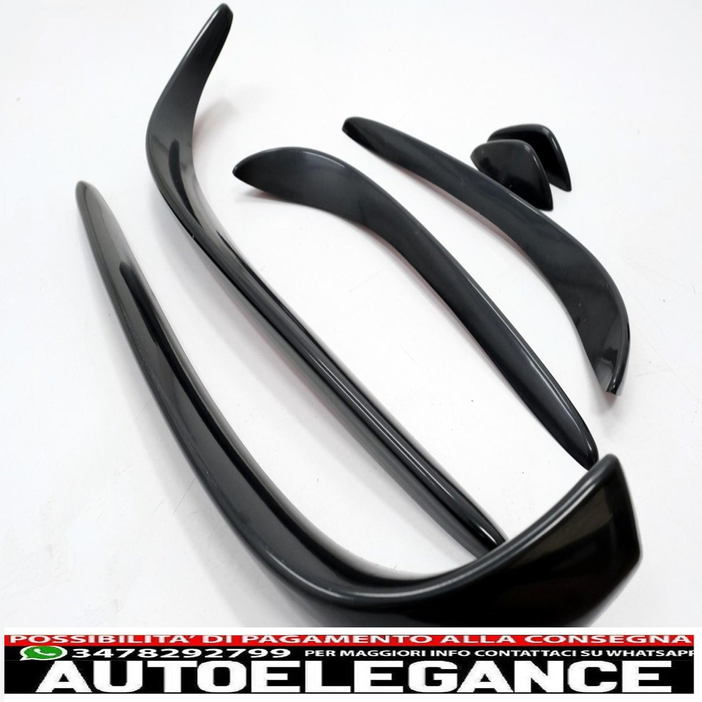 Front Bumper Splitter Wings Flaps Aero Fit For Mercedes C Class W205 S205 C205 A205 (2015-2018) C43 Piano Black Design