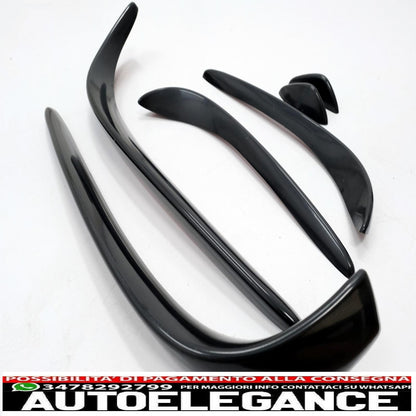 Front Bumper Splitter Wings Flaps Aero Fit For Mercedes C Class W205 S205 C205 A205 (2015-2018) C43 Piano Black Design