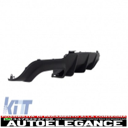 Diffusore d'aria con mantovana per paraurti posteriore con terminali di scarico adatto per mercedes classe c w204 c204 amg sport line (2012-2014) limousine coupé
