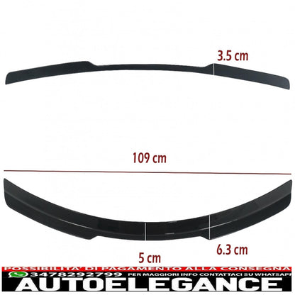 Additional roof spoiler cap suitable for audi q8 suv (2018-up) sporty piano black design