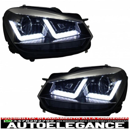 griglia anteriore adatta per vw golf vi (2008-2012) con fari allo xeno osram luci di svolta sequenziali dinamiche a led cromate design r20