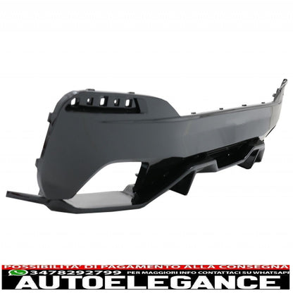 diffusore del paraurti posteriore con terminali del silenziatore di scarico adatto per BMW Serie 5 G30 G31 Limousine Touring (2017-up) M Performance Design Cromato e Nero Pianoforte