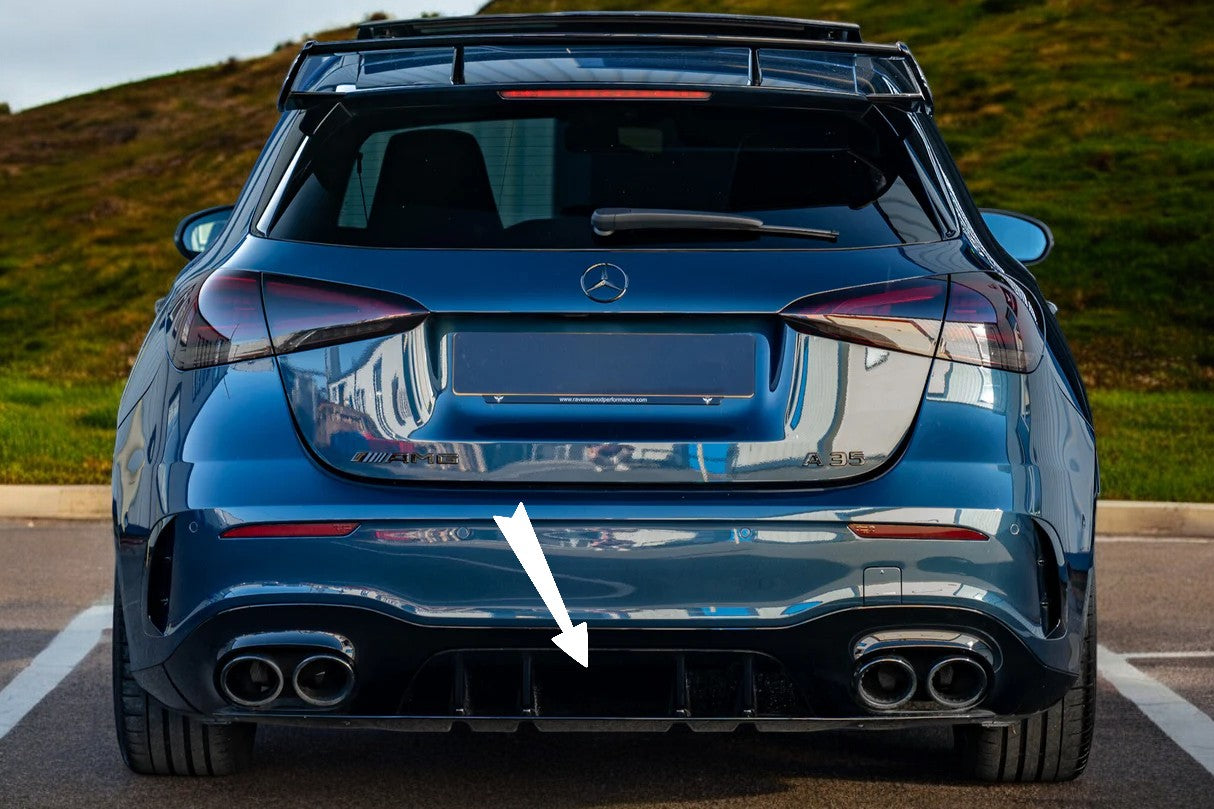 😎Diffusore Adatto Per Mercedes Classe A W177 +doppi terminali di scarico nero😎
