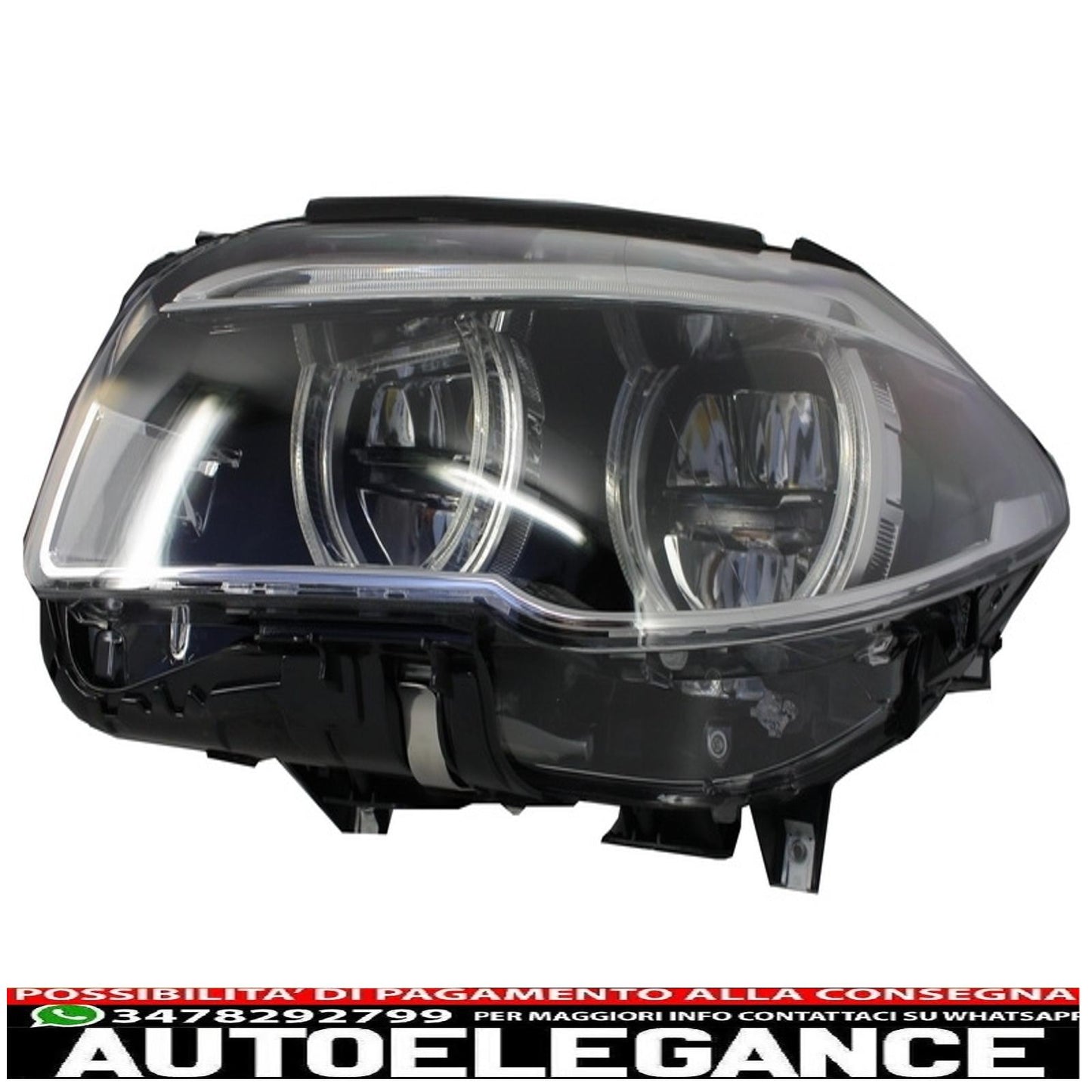 fari anteriori full led adatti per bmw serie 5 f10 f11 (2011-2013) angel eye