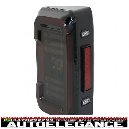 Fanali posteriori full led adatti per jeep wrangler jk (2007-2017) fumé