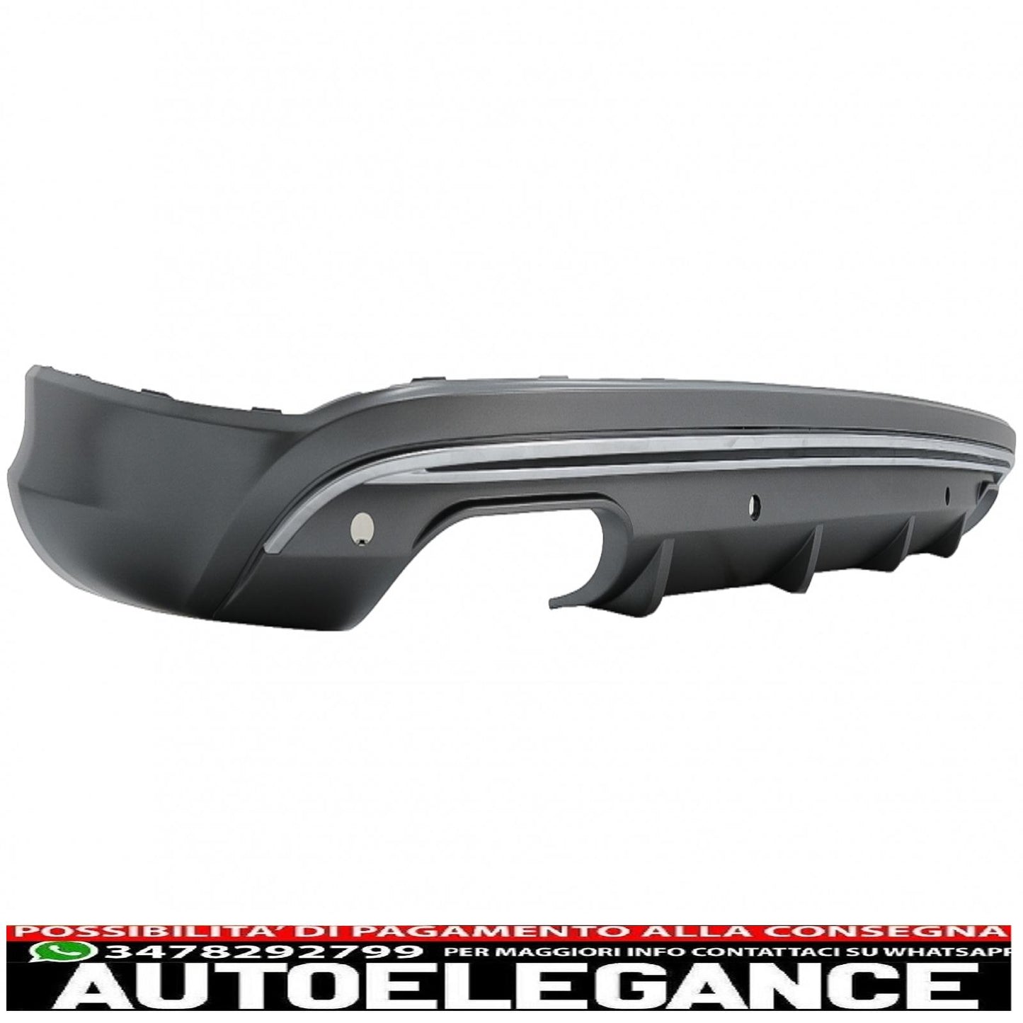 Diffusore mantovana paraurti posteriore con terminali marmitta di scarico adatto per audi q5 8r (2009-2016) grigio platino cromato