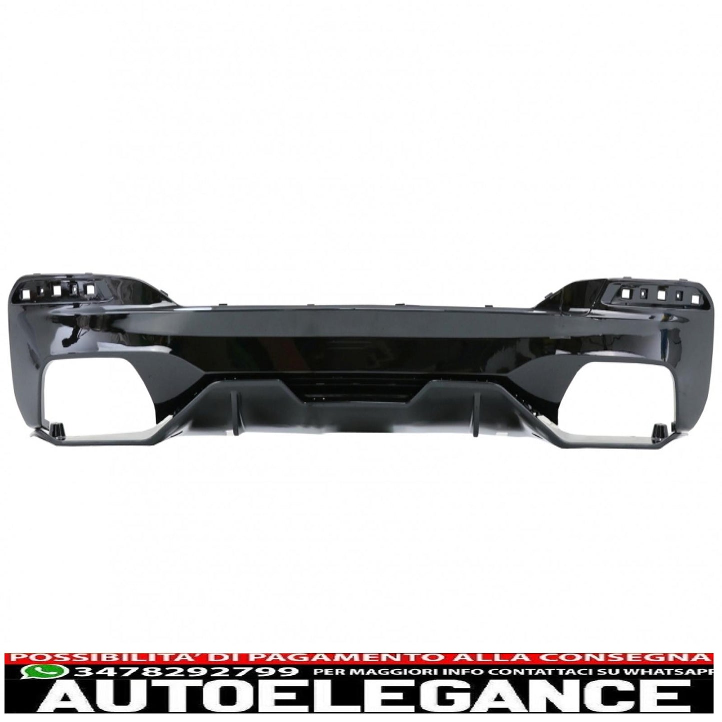 diffusore con terminali di scarico e spoiler per bagagliaio adatto per BMW Serie 5 G30 Limousine (2017-up) 540 m Performance Look nero