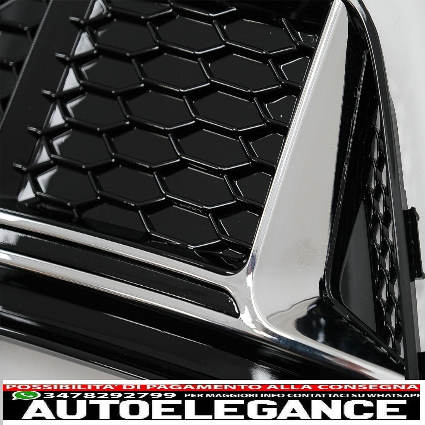 coperture inferiori della griglia del paraurti griglie laterali adatte per audi a4 b9 berlina avant (2016-2018) rs4 design edizione cromata AUTOELEGANCERICAMBI