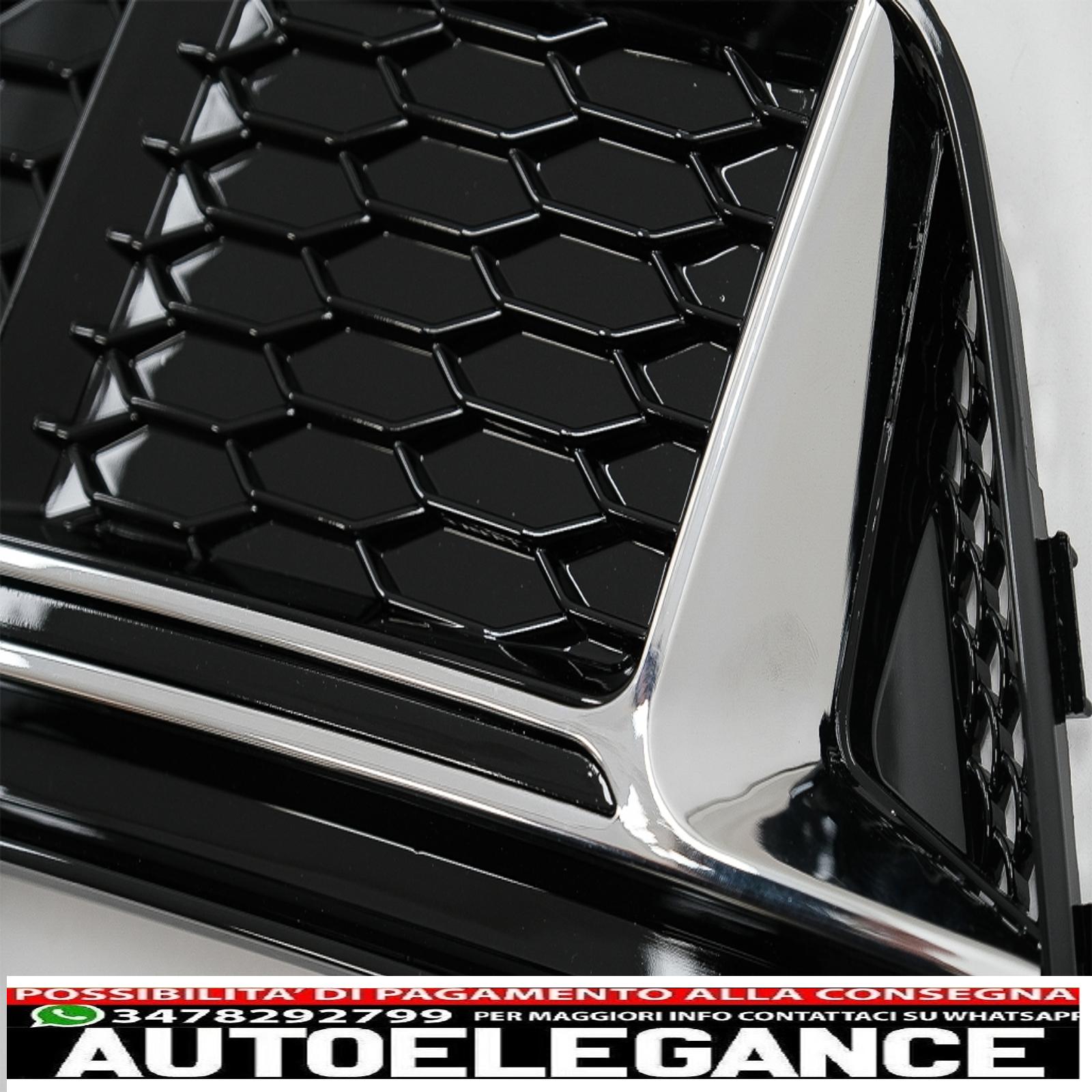 coperture inferiori della griglia del paraurti griglie laterali adatte per audi a4 b9 berlina avant (2016-2018) rs4 design edizione cromata AUTOELEGANCERICAMBI