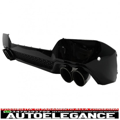Diffusore mantovana paraurti posteriore doppia uscita con terminali di scarico adatto per BMW X3 G01 LCI M-Sport (2021-up) Piano Black