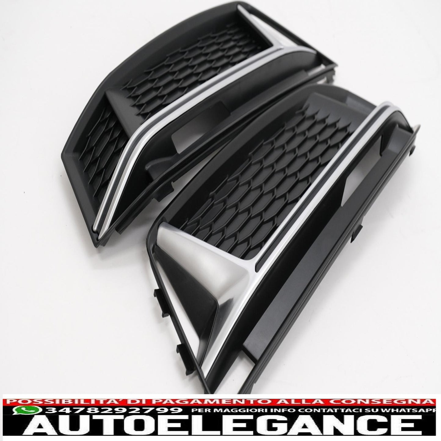lower bumper grille side grills fit for audi a4 b9 sedan avant s-line (2016-2018) rs4 design silver edition