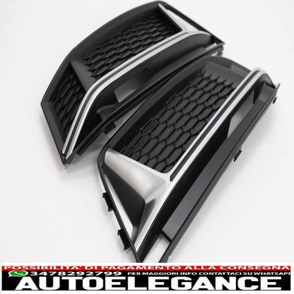 lower bumper grille side grills fit for audi a4 b9 sedan avant s-line (2016-2018) rs4 design silver edition