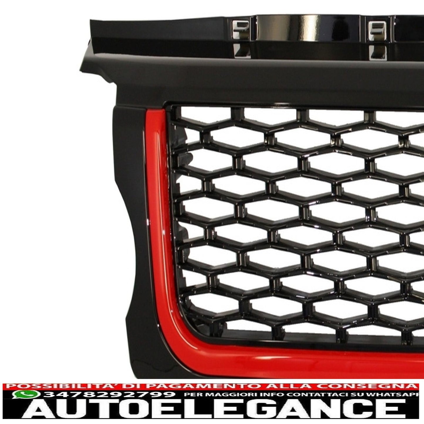 central grille and side vents group suitable for land rover sport l320 (2005-2008) autobiography look black red edition