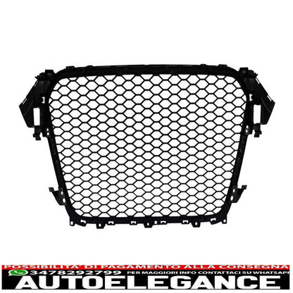 front grille without badge suitable for audi a4 b8 facelift (2012-2015) rs design piano black with and without pdc 
