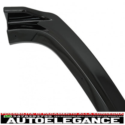 Front bumper additional spoiler suitable for audi a4 b9 8w sedan avant (2016-2018) piano black 