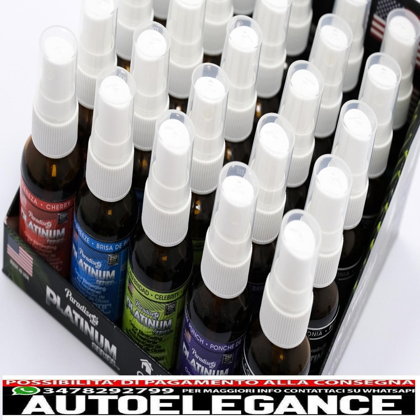 paradise fresh air spray deodorante per ambienti serie platino elimina odori 25 unità assortite