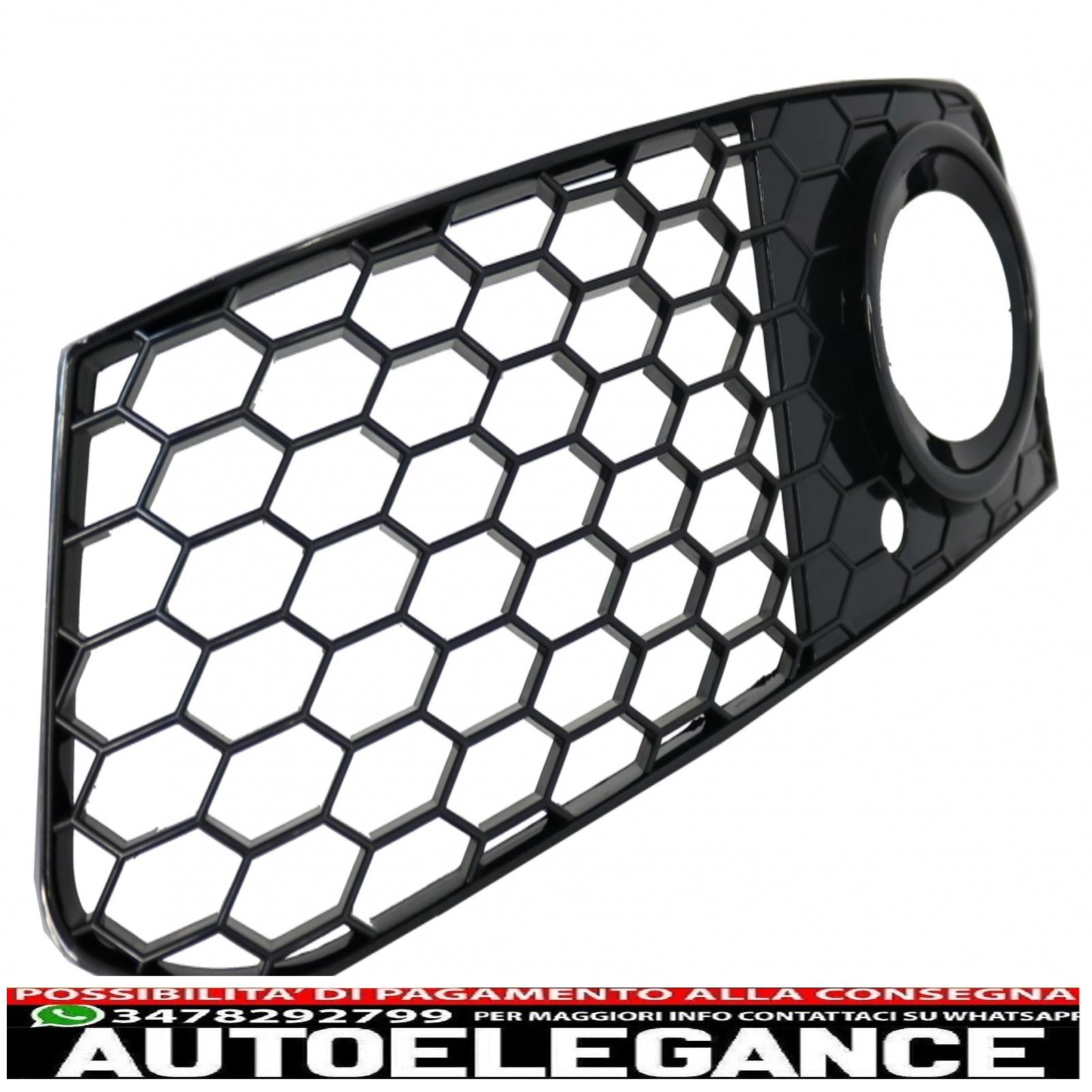Copri fendinebbia griglie laterali adatte per audi a4 b8 8k (2007-2011) rs4 look edizione nero lucido AUTOELEGANCERICAMBI