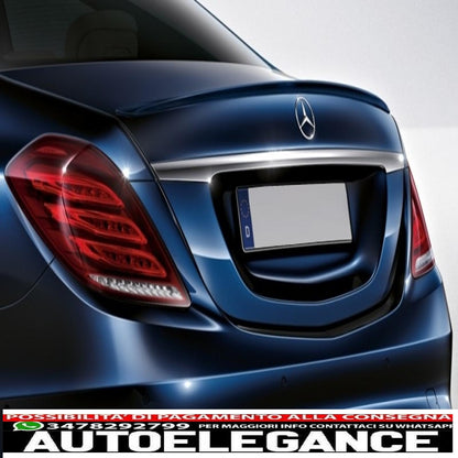 Boot spoiler suitable for Mercedes S-Class W222 (2014 onwards) sporty rear lip. 