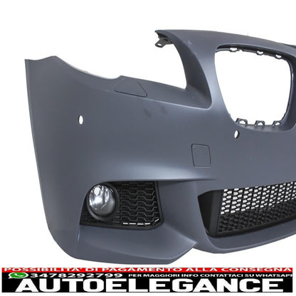 paraurti anteriore adatto per bmw serie 5 f10 f11 (2011-2014) con labbro di estensione e minigonne laterali design m-performance