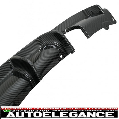 paraurti posteriore spoiler mantovana diffusore doppia uscita per scarico singolo adatto per bmw serie 3 f30 f31 (2011-2019) m performance design rivestimento in pellicola di carbonio