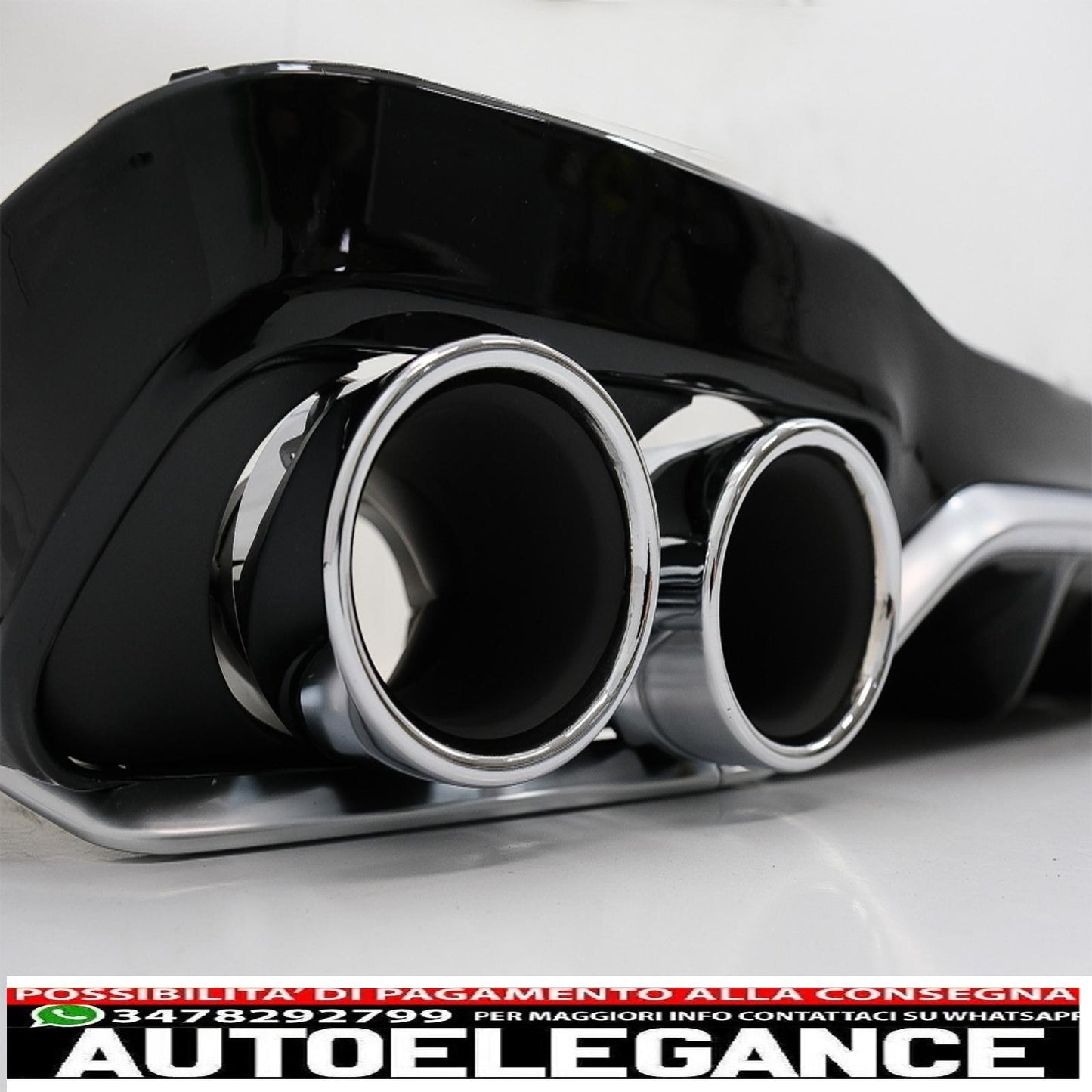diffusore posteriore con terminali di scarico adatto per mercedes classe e w213 sport line (2016-2019) e53 design silver edition