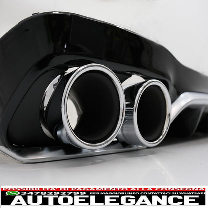 diffusore posteriore con terminali di scarico adatto per mercedes classe e w213 sport line (2016-2019) e53 design silver edition