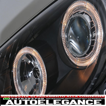 headlights suitable for vw passat b6 3c (03.2005-2010) 2 black halo rims 