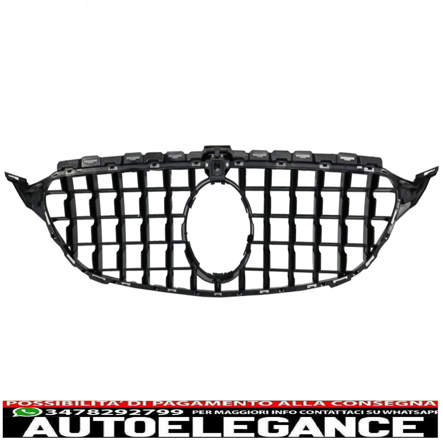 front grille suitable for mercedes c class w205 s205 a205 c205 (2014-2018) gt-r design panamericana chrome with 360 camera 