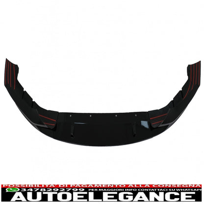 Front Bumper Spoiler Lip Fit For BMW 5 Series G30 Limousine G31 Touring (2017-2019) M Sport Design Piano Black 