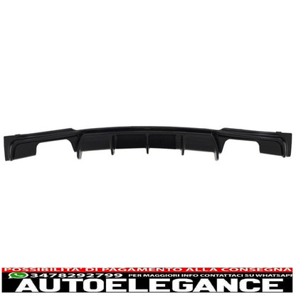 diffusore posteriore doppia uscita edizione nero brillante con terminali di scarico quad adatto per bmw serie 3 f30 f31 (2011-up) limousine touring m performance design