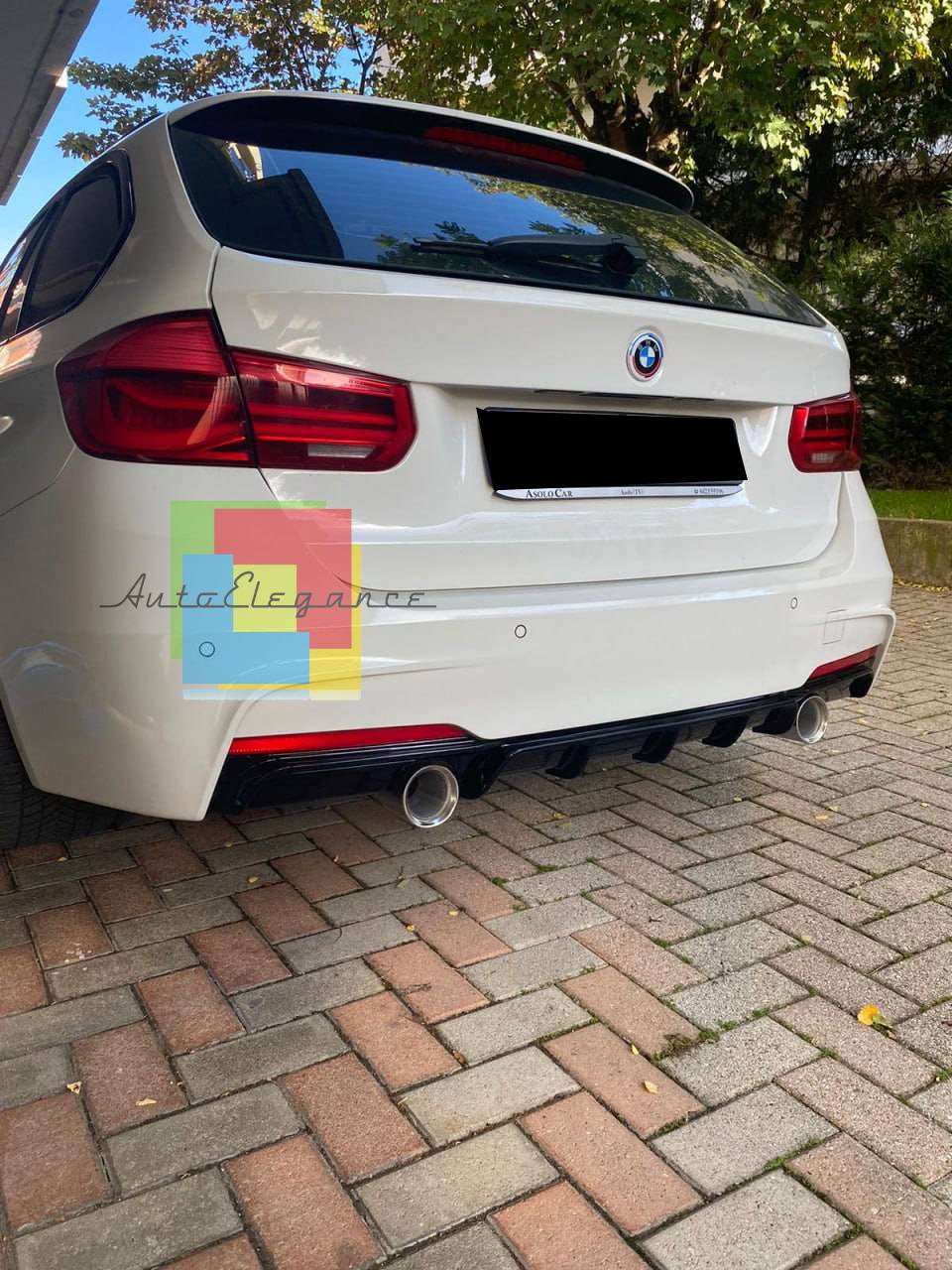 DIFFUSER SUITABLE FOR BMW 3 SERIES F30 F31 MSPORT 1+1 GLOSSY BLACK SPORTY LOOK