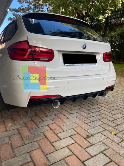 DIFFUSER SUITABLE FOR BMW 3 SERIES F30 F31 MSPORT 1+1 GLOSSY BLACK SPORTY LOOK