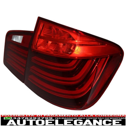 m performance led rear lights suitable for bmw 5 series f10 (2011-2017) transparent red lci design