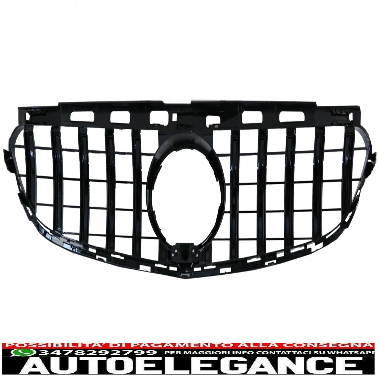 central grille suitable for mercedes e class w212 s212 facelift (2013-2016) gt-r design panamericana full piano black
