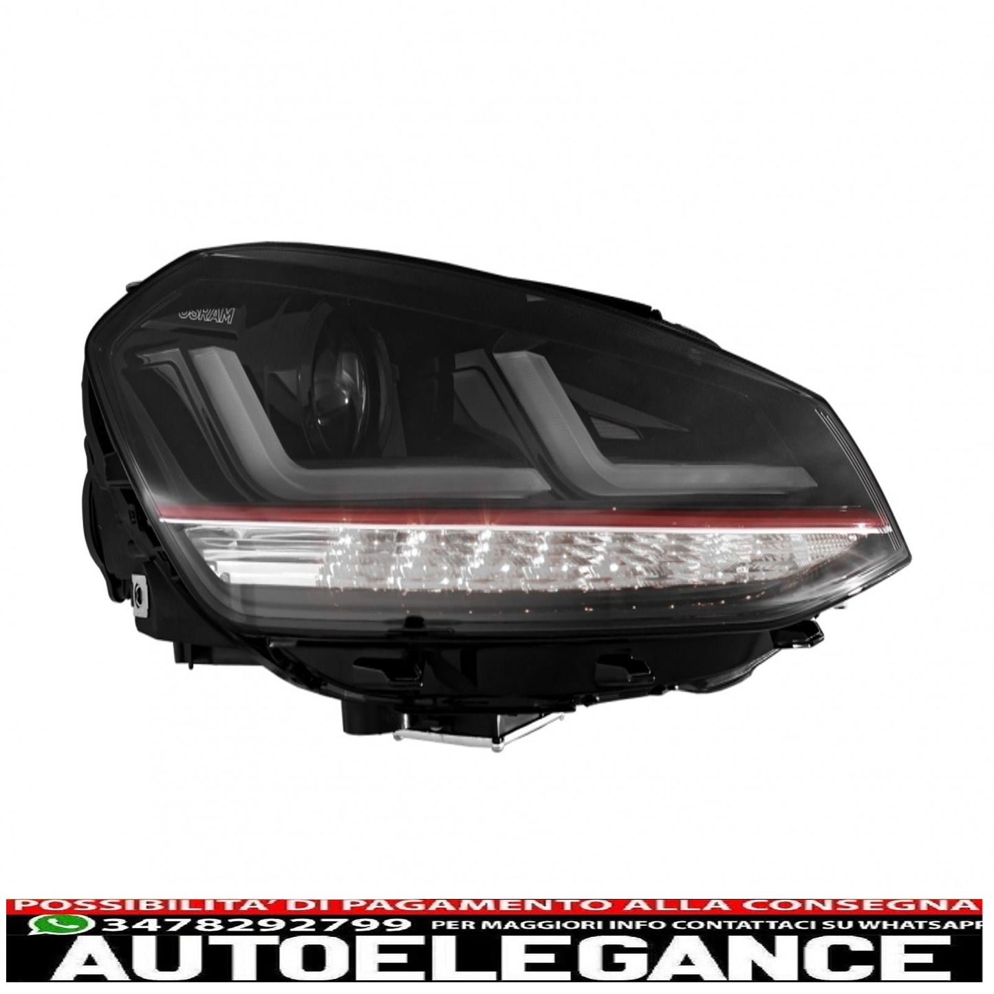Osram full LED ledriving headlights suitable for VW Golf 7 VII (2012-2017) Red GTI upgrade for halogens