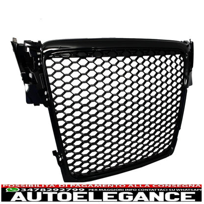 griglia anteriore senza badge adatta per audi a4 b8 (2007-2012) rs design piano black