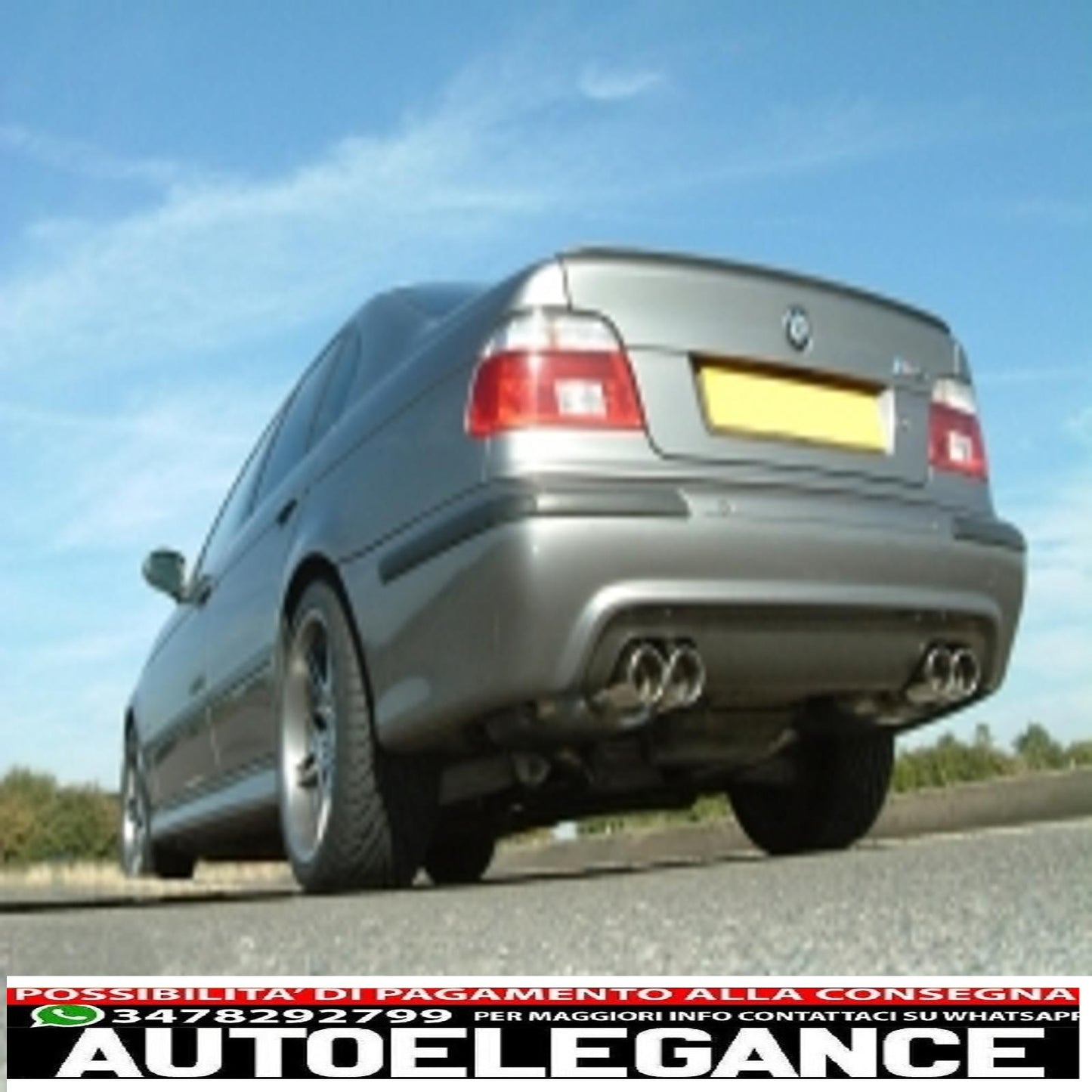 rear bumper suitable for bmw 5 series e39 (1995-2003) double outlet m5 design with pdc