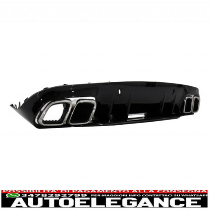 Diffusore mantovana per paraurti con alette paraurti posteriore adatto per mercedes classe c c205 a205 coupe cabriolet (2014-2019) restyling c63s design