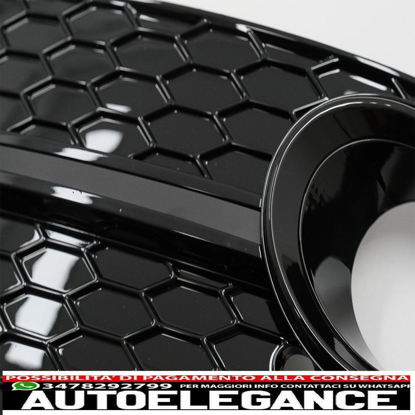 Copri fendinebbia griglie laterali adatti per audi q5 suv 8r facelift (2012-2016) completamente nero design rs AUTOELEGANCERICAMBI