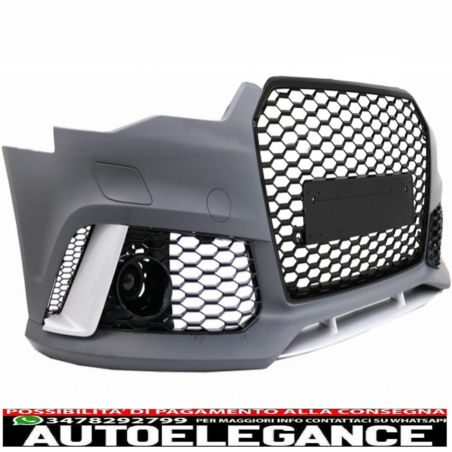 front bumper with additional spoiler suitable for audi a6 c7 4g facelift (2015-2018) rs6 design 