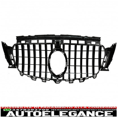 central grille suitable for mercedes e class w213 s213 c238 a238 (2016-2019) gt-r panamericana design black chrome